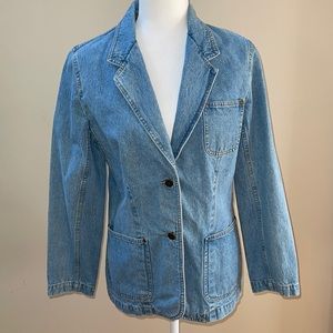 Liz Wear Denim Blazer Jacket Fitted